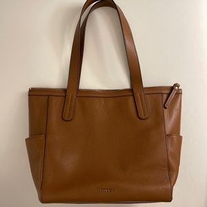 Fossil Brown Leather Mimi Tote